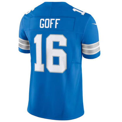 D.Lions #16 Jared Goff Player Blue Vapor F.U.S.E. Limited Stitched American Football Jerseys