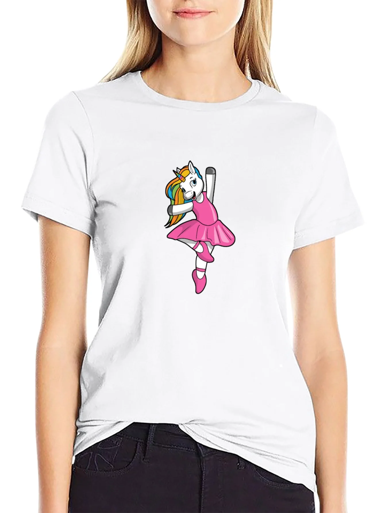 Unicorn Ballerina Black T-Shirt