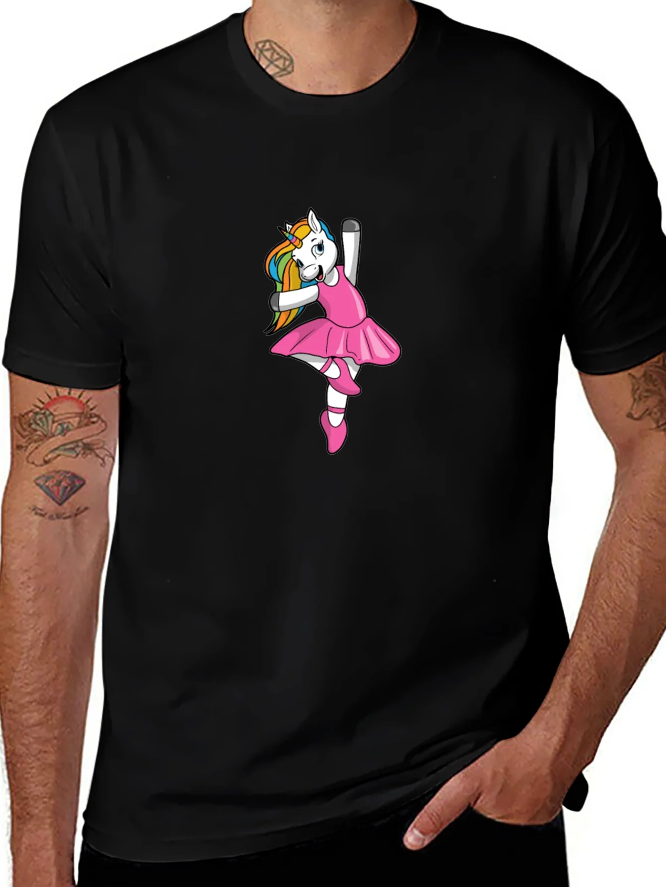 Unicorn Ballerina Black T-Shirt