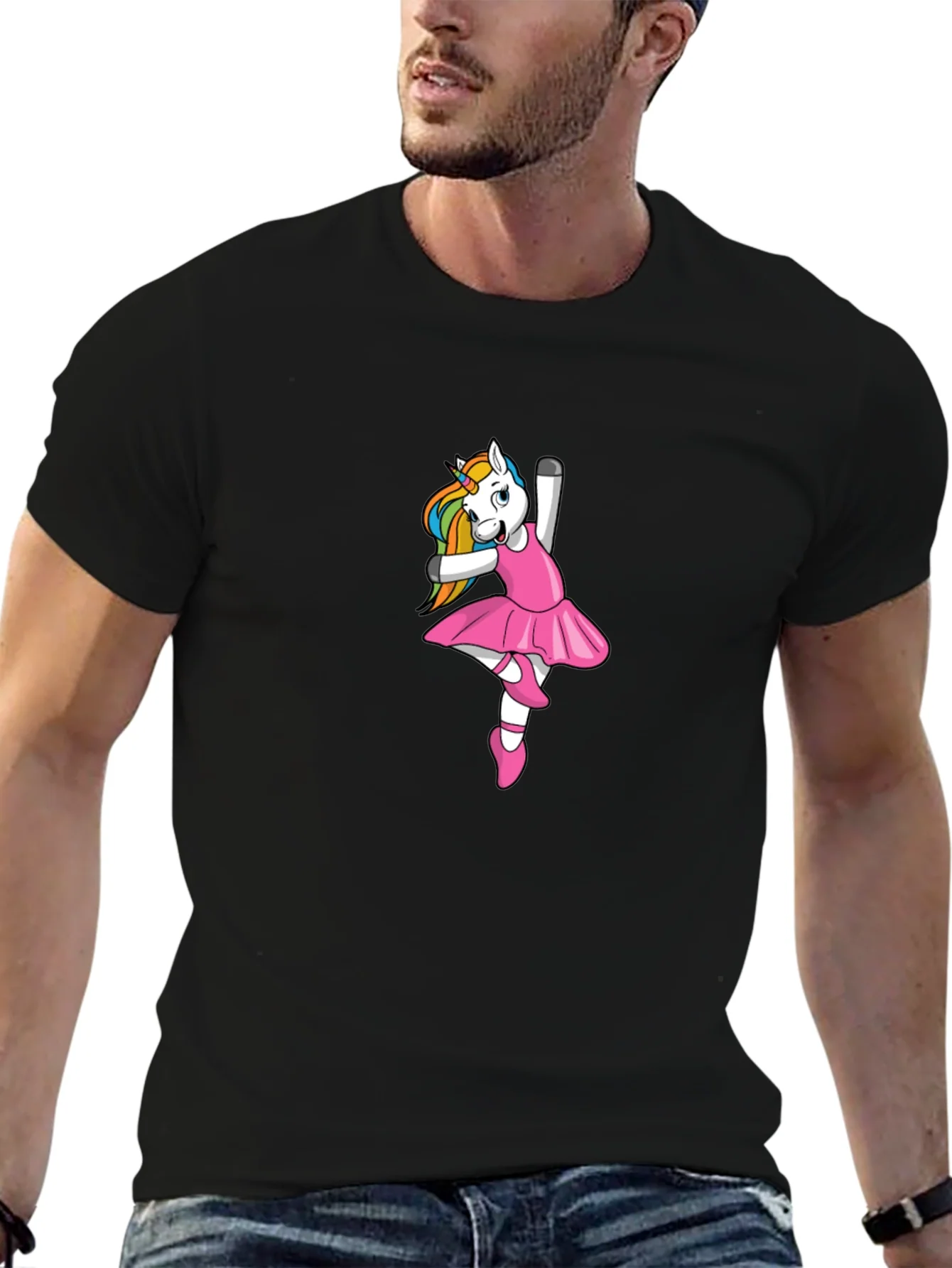 Unicorn Ballerina Black T-Shirt