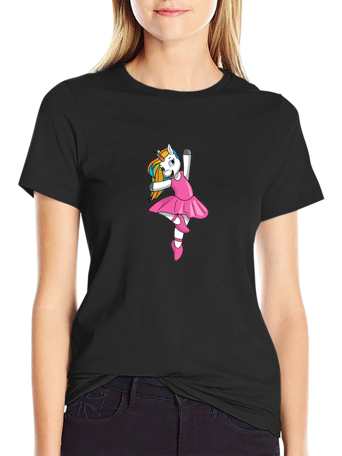 Unicorn Ballerina Black T-Shirt