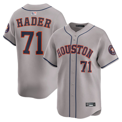 H.Astros #71 Josh Hader Player Gray Road Limited Baseball Jerseys