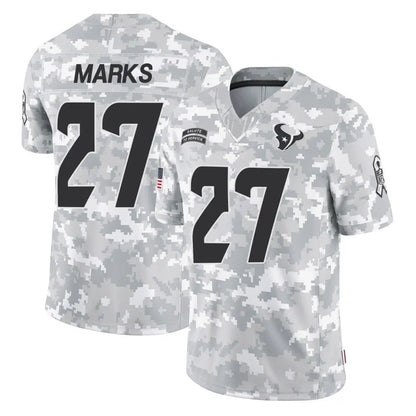 H.Texans #27 Woody Marks Player Arctic Camo Salute to Service Limited Football Jerseys