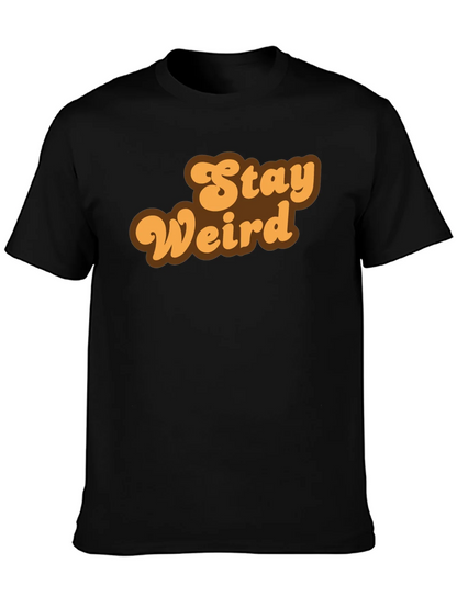 Stay Weird Retro Graphic Tee - Black