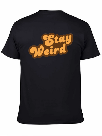 Stay Weird Retro Graphic Tee - Black