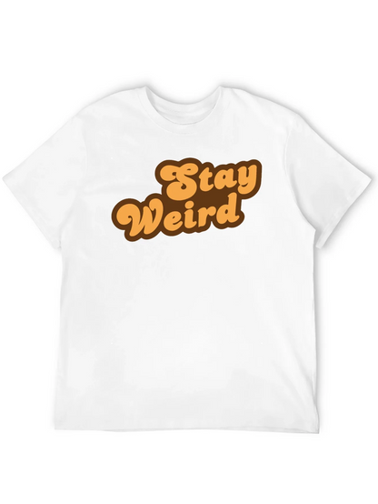 Stay Weird Retro Graphic Tee - Black