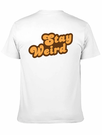 Stay Weird Retro Graphic Tee - Black