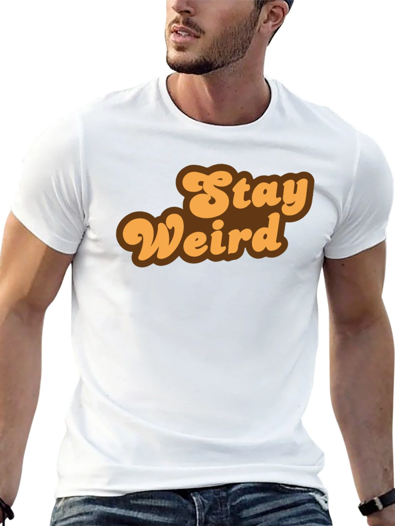 Stay Weird Retro Graphic Tee - Black