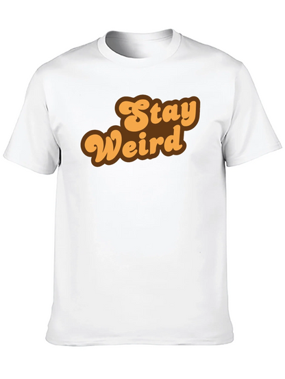 Stay Weird Retro Graphic Tee - Black