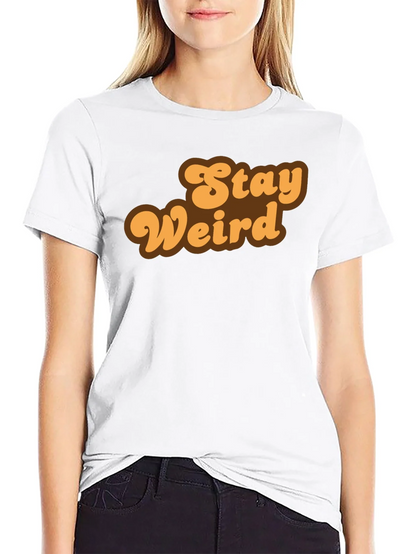 Stay Weird Retro Graphic Tee - Black