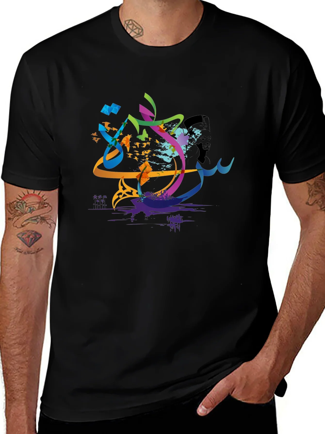 Abstract Arabic Calligraphy Art Mens T-Shirt