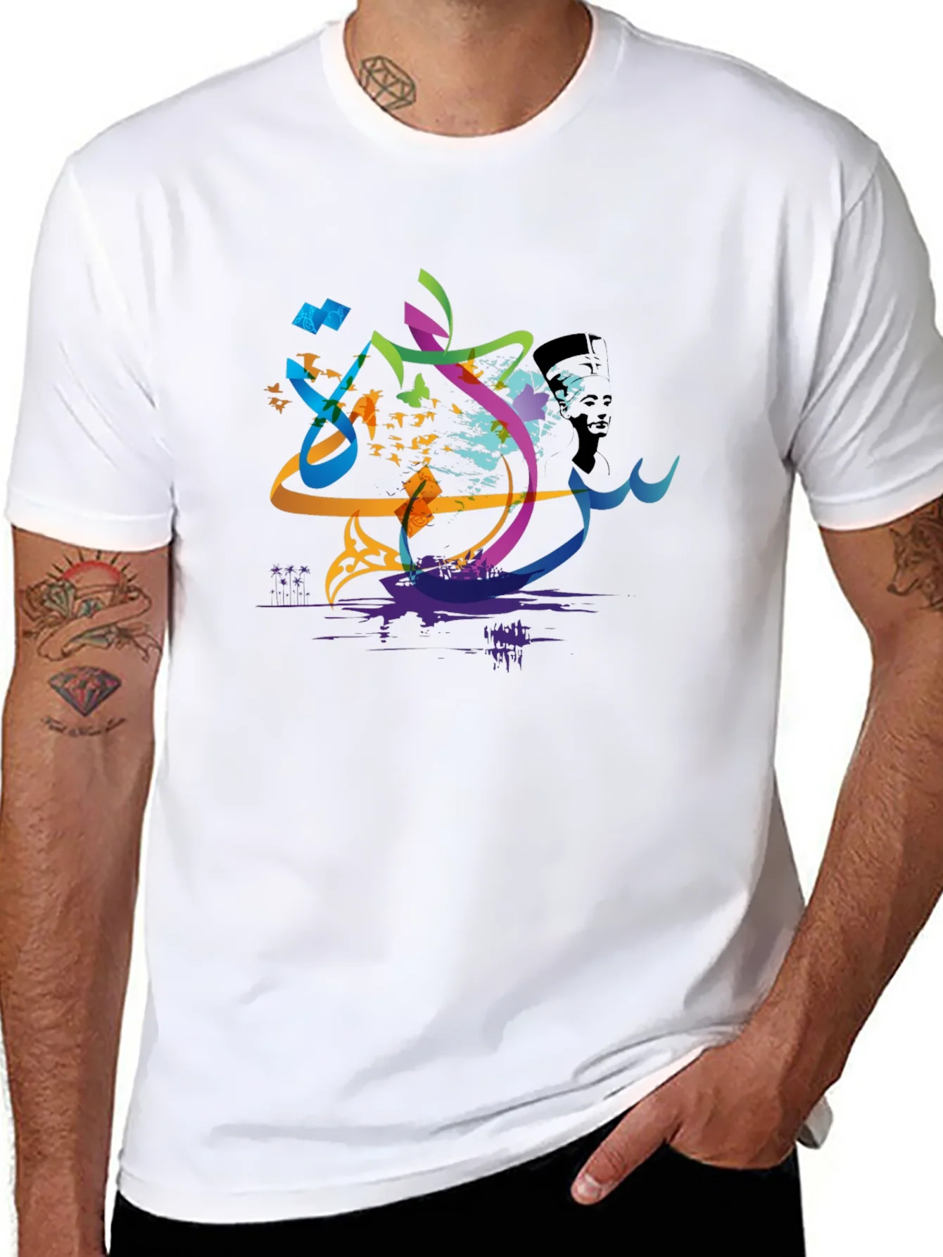 Abstract Arabic Calligraphy Art Mens T-Shirt