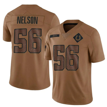 IN.Colts #56 Quenton Nelson Player Brown Salute To Service Limited Football Jerseys