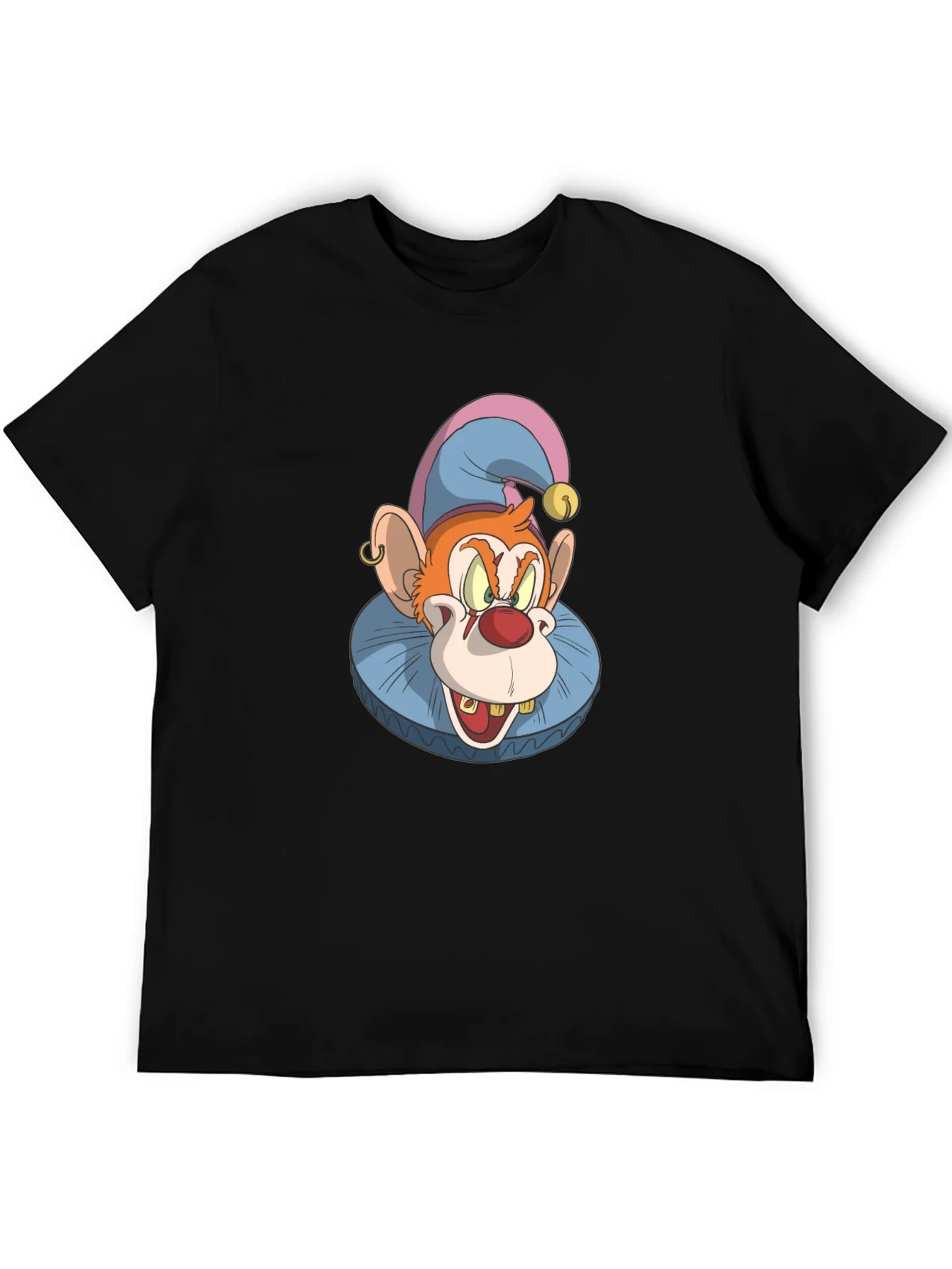 Clown Monkey Graphic Tee - Black Cotton T-Shirt
