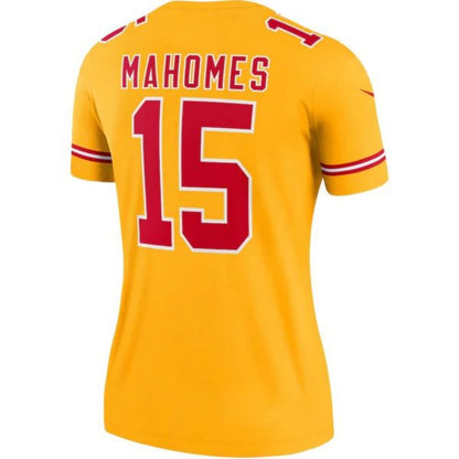 KC.Chiefs #15 Patrick Mahomes Gold Inverted Legend Jersey Stitched American Football Jerseys