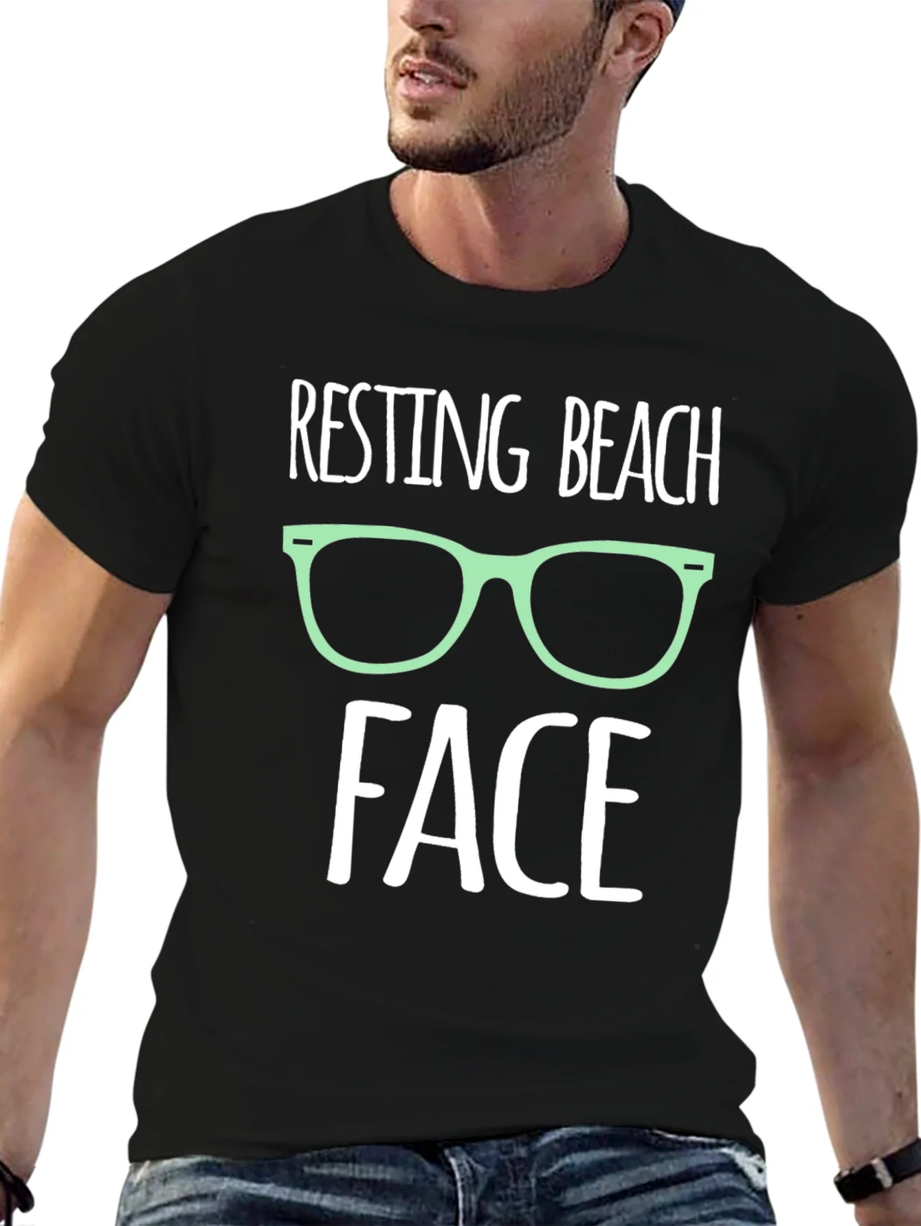 Resting Beach Face Graphic T-Shirt