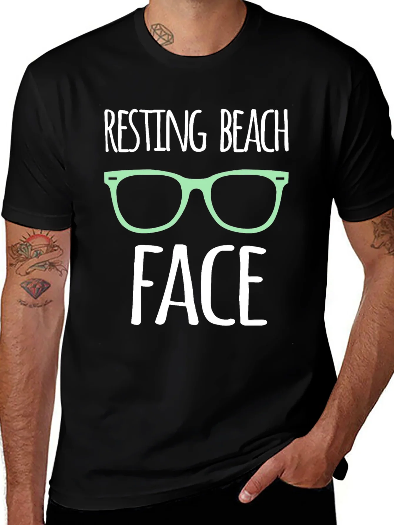 Resting Beach Face Graphic T-Shirt