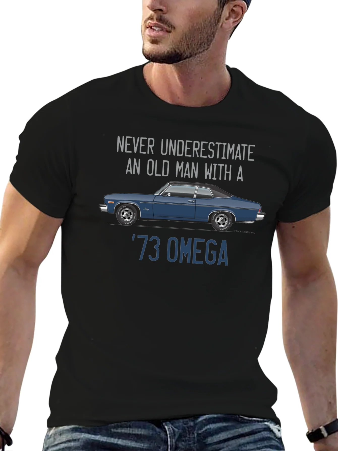 73 Omega Car T-Shirt - Never Underestimate