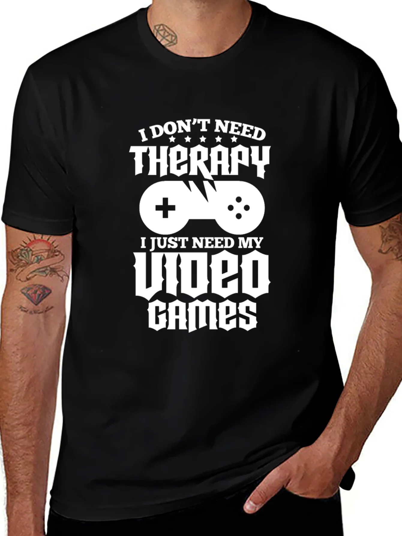 Funny Gamer T-Shirt - Video Games Therapy Tee