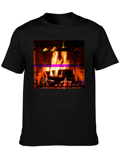 Cozy Fireplace Graphic T-Shirt