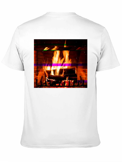 Cozy Fireplace Graphic T-Shirt