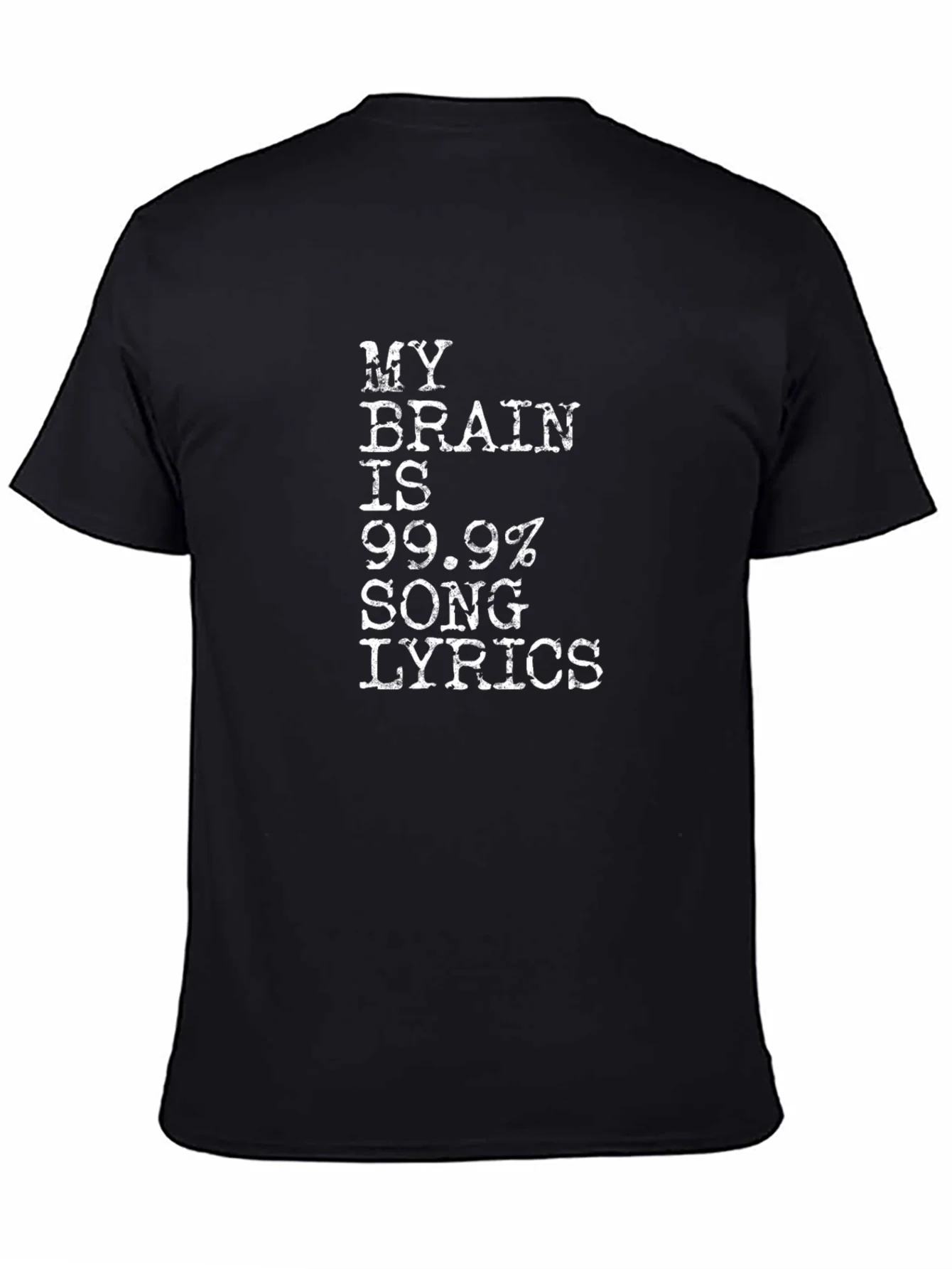 My Brain Song Lyrics Black Cotton T-Shirt