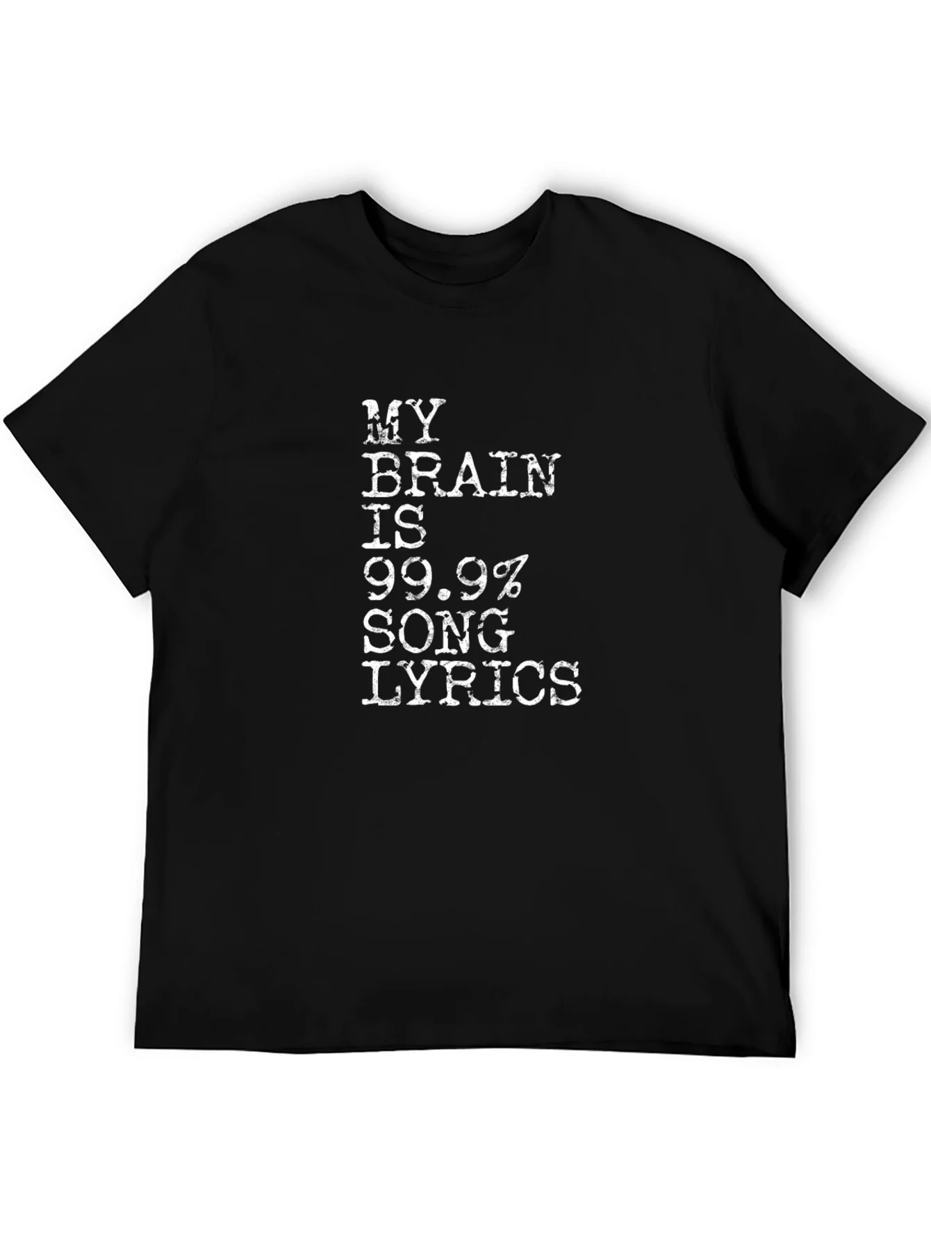 My Brain Song Lyrics Black Cotton T-Shirt