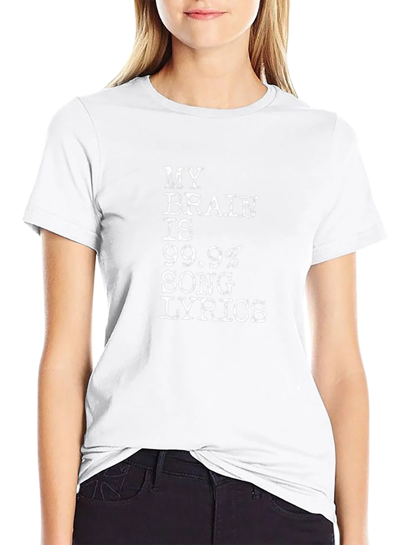 My Brain Song Lyrics Black Cotton T-Shirt