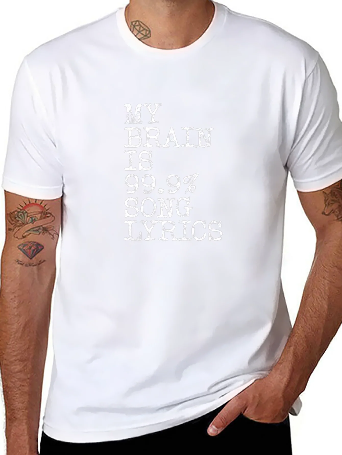 My Brain Song Lyrics Black Cotton T-Shirt