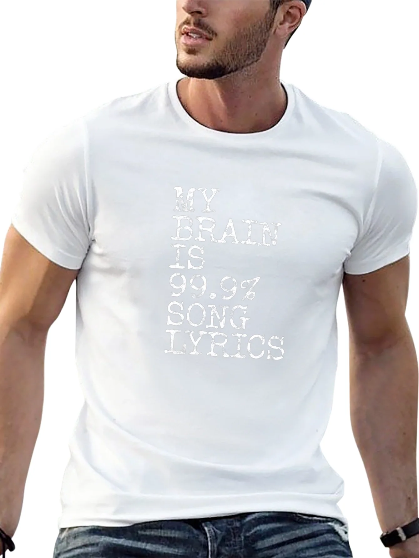 My Brain Song Lyrics Black Cotton T-Shirt