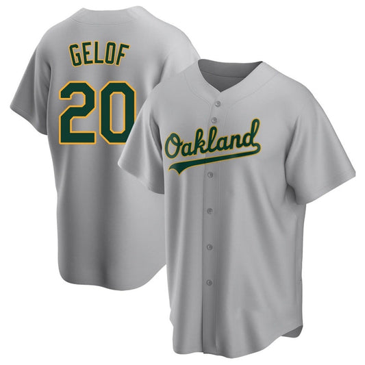Athletics #20 Zack Gelof Player Gray Road Replica Baseball Jerseys