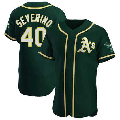 Athletics #40 Luis Severino Player Green Home Limited ELite Baseball Jerseys