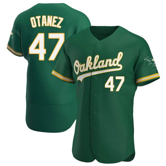 Athletics #47 Michel Ota?ez Player Green Home Limited Elite Baseball Jerseys