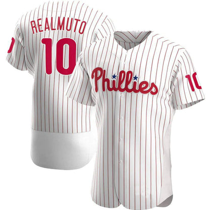 P.Phillies #10 J.T. Realmuto White Home Limited Elite Baseball Jerseys