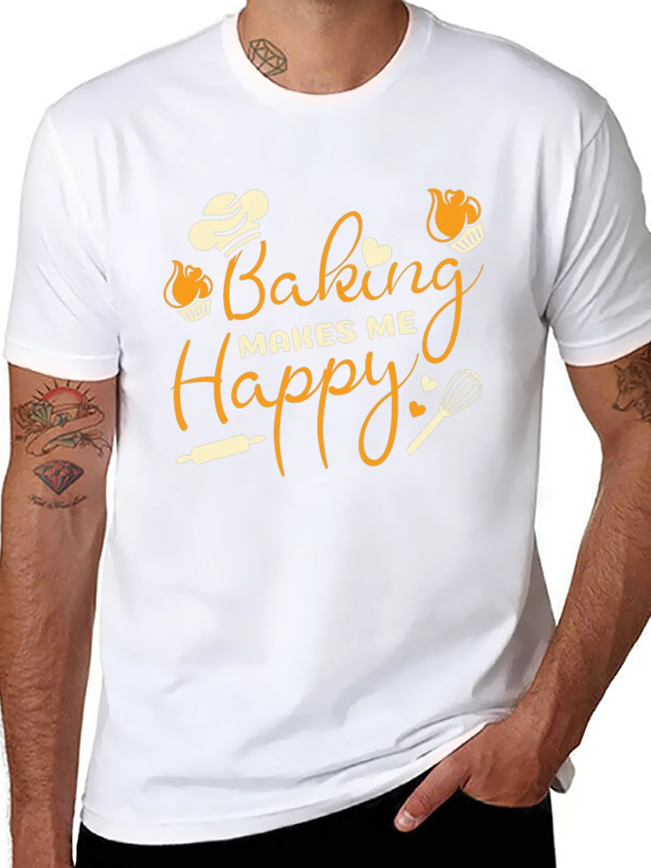 Baking Makes Me Happy Graphic T-Shirt