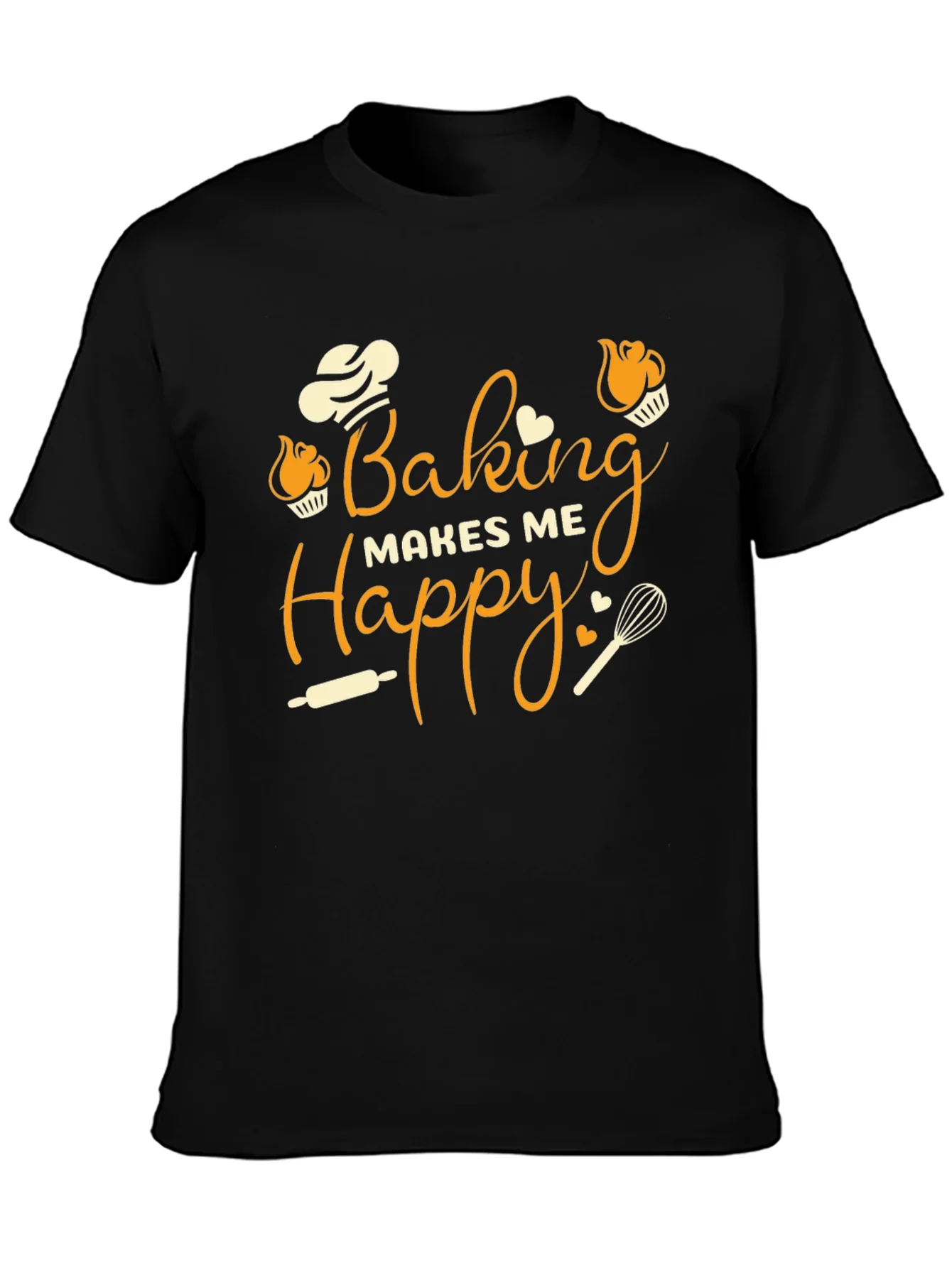 Baking Makes Me Happy Graphic T-Shirt