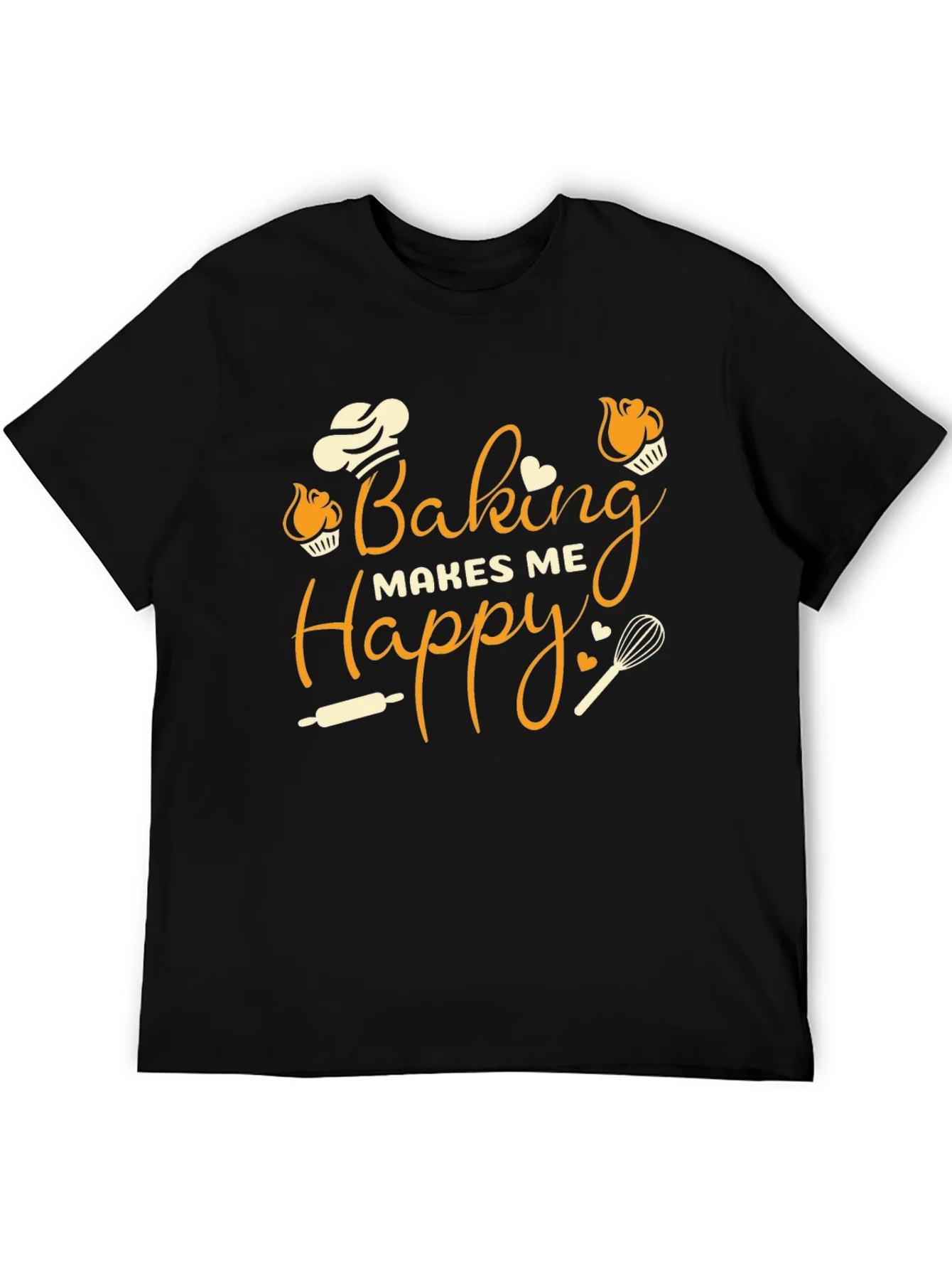 Baking Makes Me Happy Graphic T-Shirt