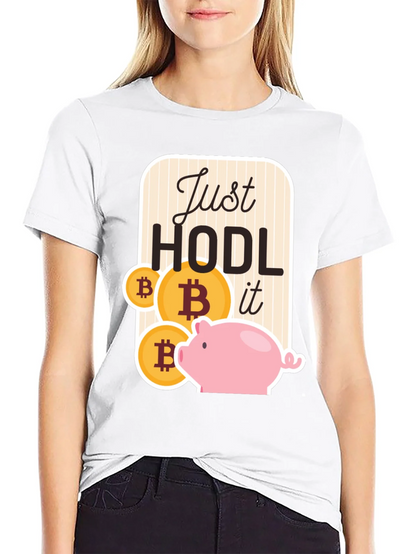 Just Hodl It Bitcoin Piggy Bank Black T-Shirt
