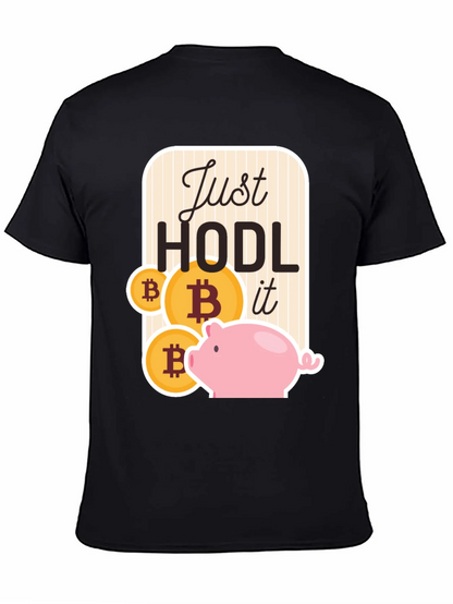 Just Hodl It Bitcoin Piggy Bank Black T-Shirt