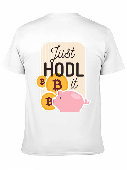 Just Hodl It Bitcoin Piggy Bank Black T-Shirt