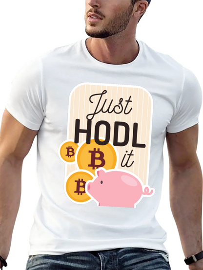 Just Hodl It Bitcoin Piggy Bank Black T-Shirt