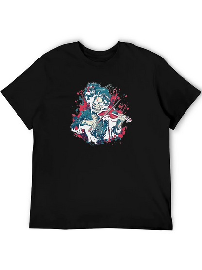 Skeleton Violinist Graphic Tee - Unique Music Lover Shirt