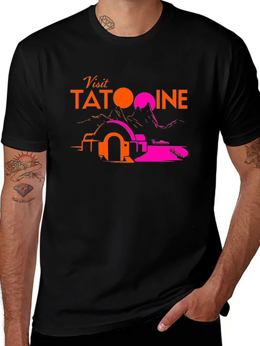 Visit Tatooine Black T-Shirt - Sci-Fi Graphic Tee