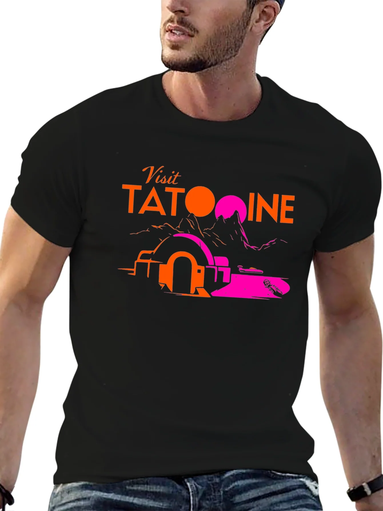Visit Tatooine Black T-Shirt - Sci-Fi Graphic Tee