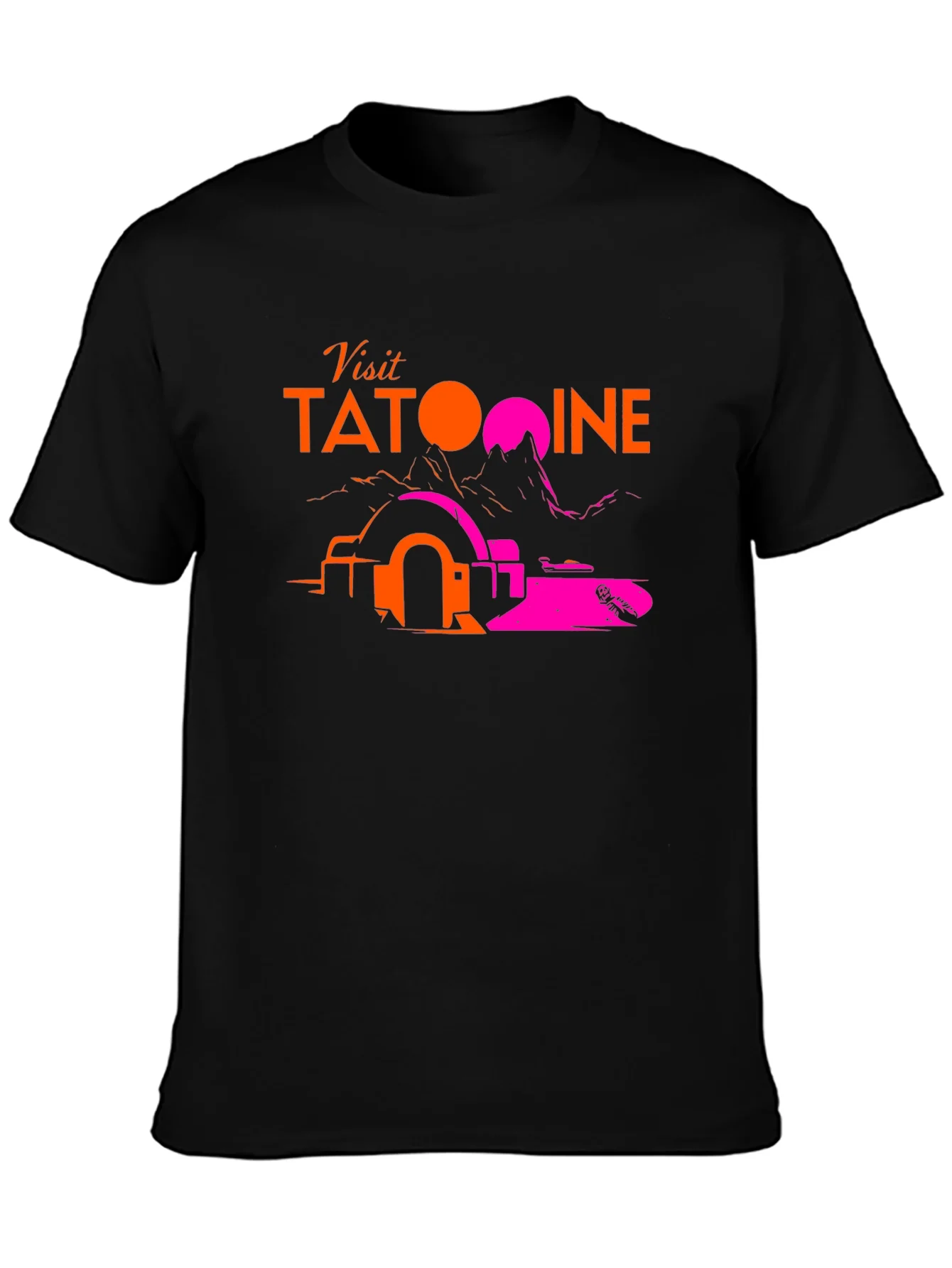 Visit Tatooine Black T-Shirt - Sci-Fi Graphic Tee