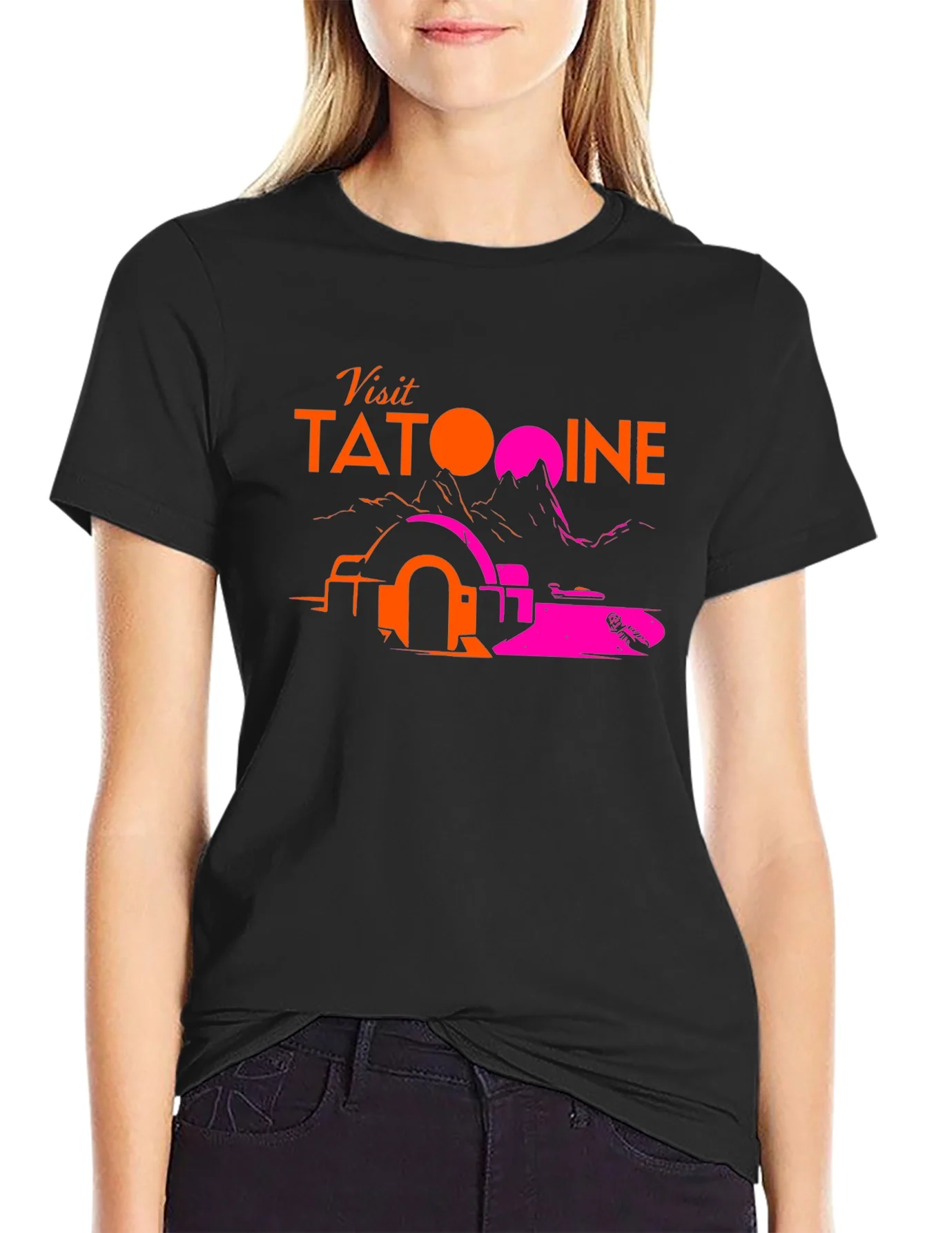Visit Tatooine Black T-Shirt - Sci-Fi Graphic Tee
