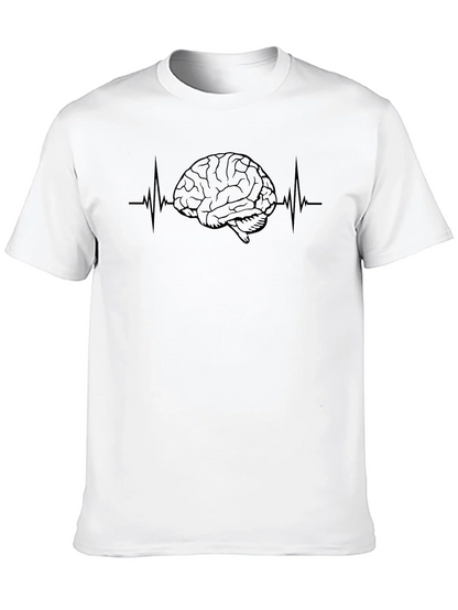 Brain Heartbeat Graphic Tee - Black
