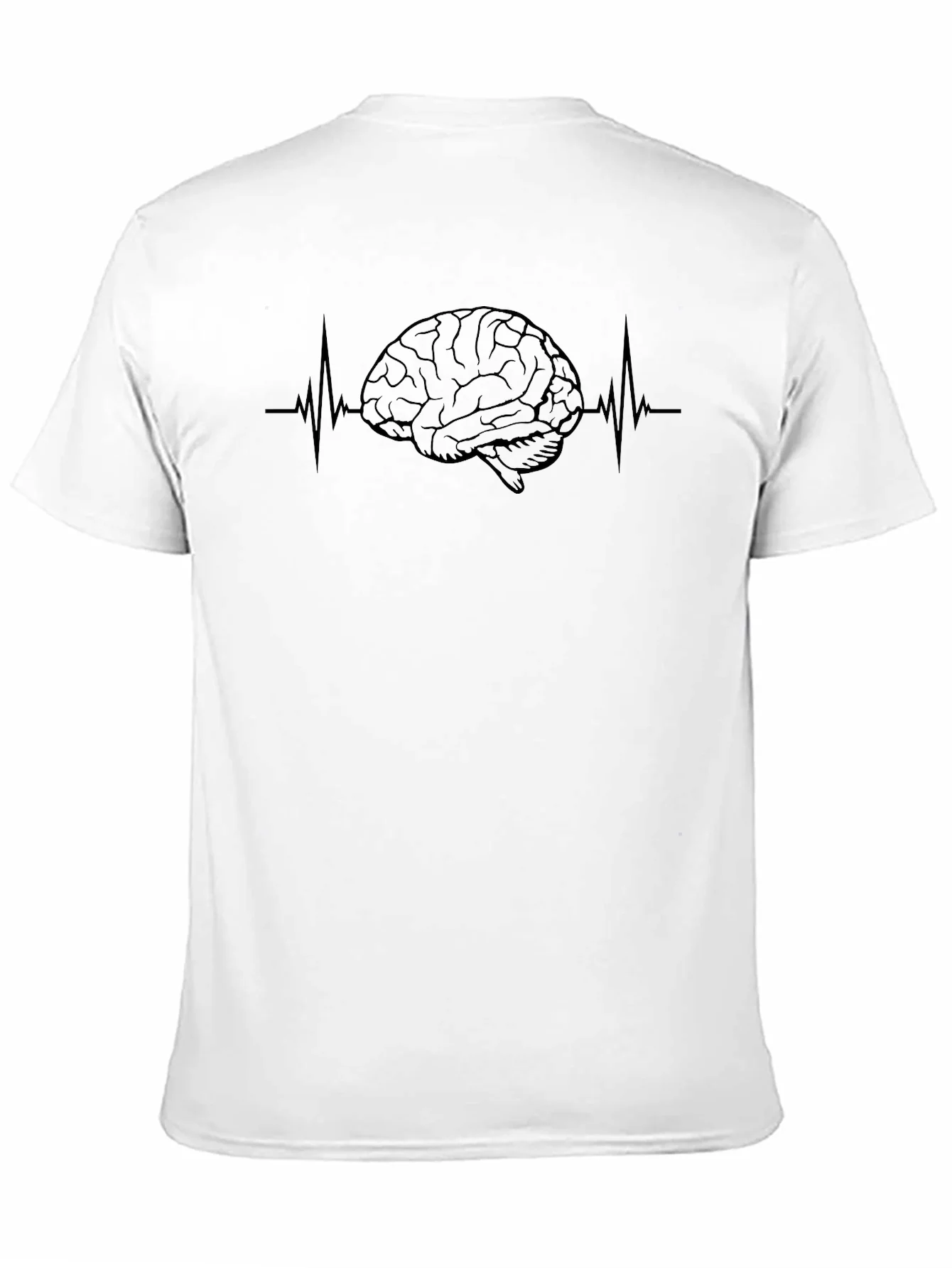Brain Heartbeat Graphic Tee - Black