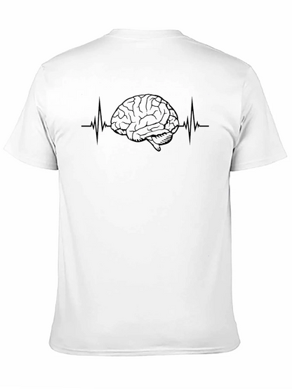 Brain Heartbeat Graphic Tee - Black