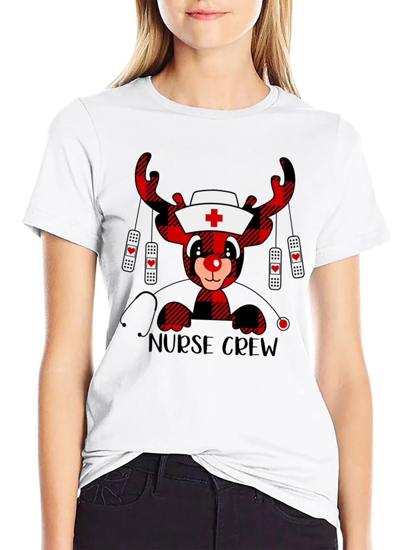 Nurse Crew Reindeer Christmas T-Shirt
